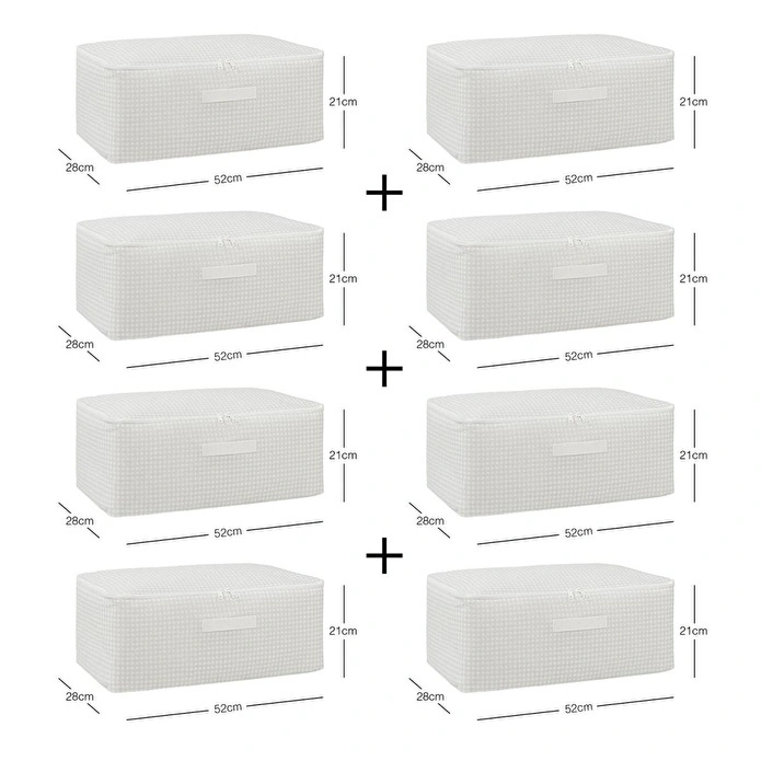 Home Wave 8'li Orta Boy Gri Pötikare Hurç Set 52 X 28 X 21 Cm