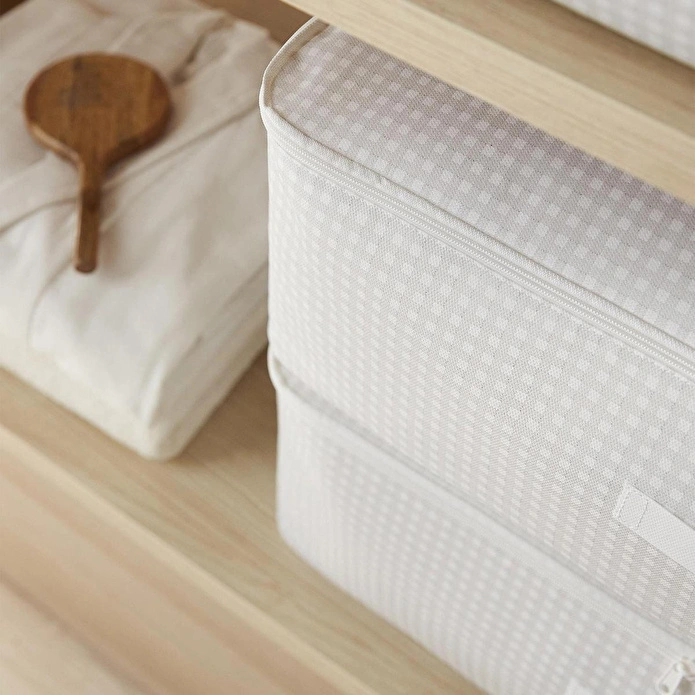 Home Wave 8'li Büyük Boy Gri Pötikare Baza Altı Hurç Set 62 X 46 X 22 Cm