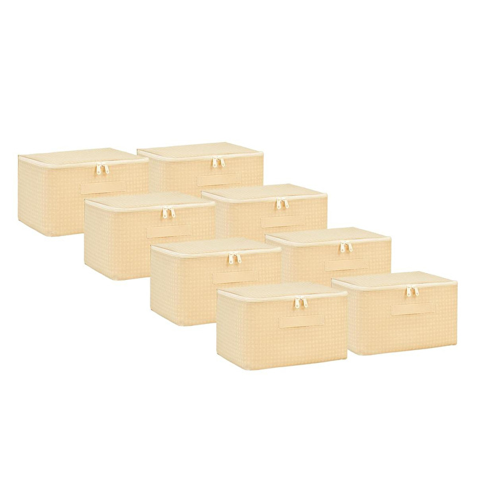 Home Wave 8'li Küçük Boy Bej Pötikare Hurç Set 30 X 22 X 18 Cm