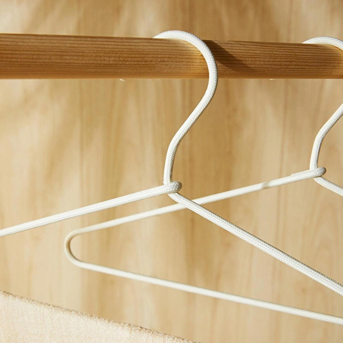 Ocean Home Textile 2'li 3 Katlı Ekru Renk Kumaş Kaplı Metal Giysi Askısı 42 X 41 X 0.5 Cm