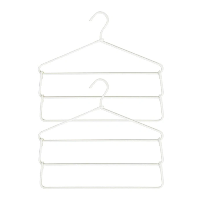 Ocean Home Textile 2'li 3 Katlı Ekru Renk Kumaş Kaplı Metal Giysi Askısı 42 X 41 X 0.5 Cm