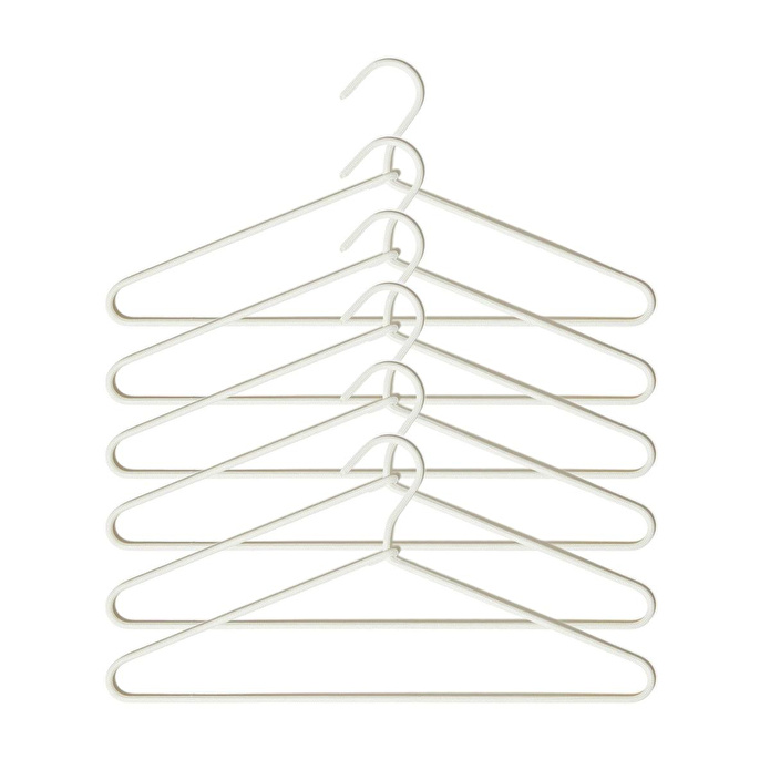 Ocean Home Textile 6'lı Ekru Renk Kumaş Kaplı Metal Giysi Askısı 21.5 X 42 X 0.5 Cm