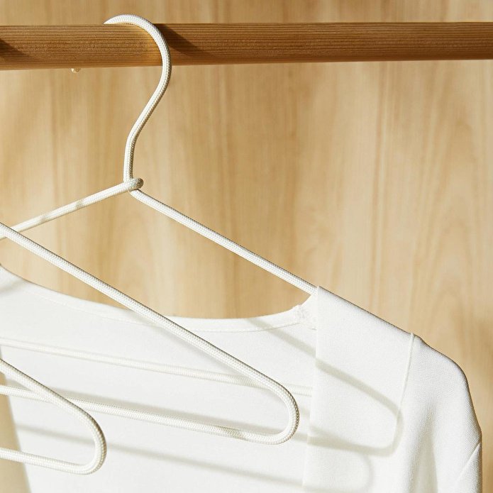 Ocean Home Textile 12'li Ekru Renk Kumaş Kaplı Metal Giysi Askısı 21.5 X 42 X 0.5 Cm