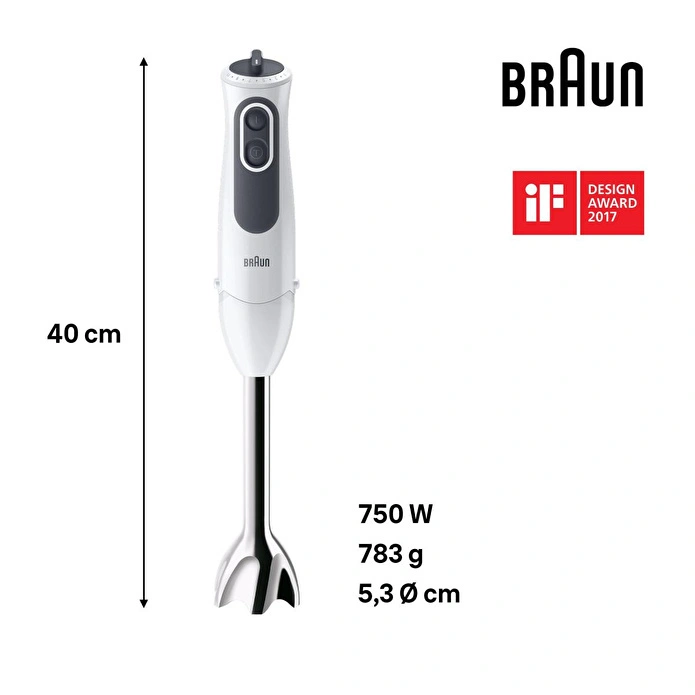 Braun Multiquick 3 El Blender Mq3105wh