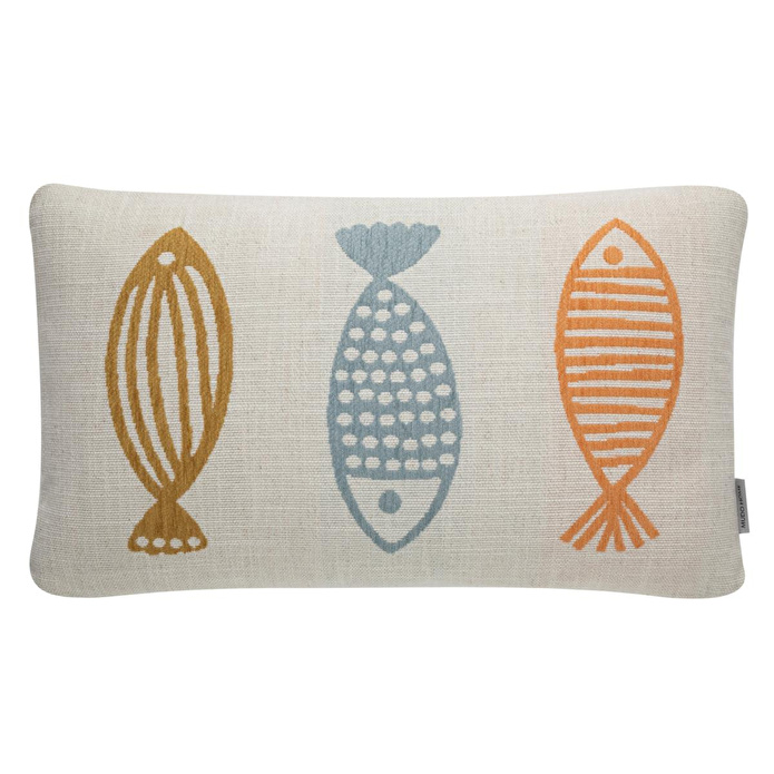 Mudo Home Mari̇n Fish Wave Kirlent Renkli̇ 30x50