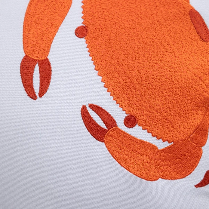 Mudo Home Mari̇n Yengeç Nakiş Kirlent Beyaz Turuncu 40x60