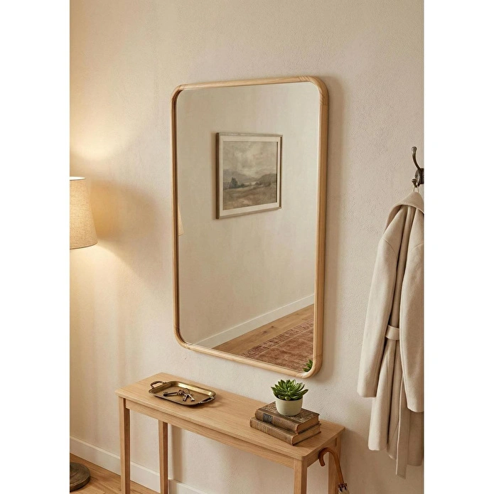 The Mia Ahşap Duvar Aynası 60x90 Cm