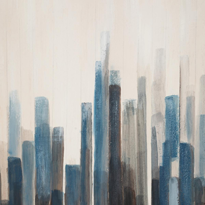 Mudo Home Blue Strata Çerçeveli̇ Yağliboya Tablo 90x120 Cm