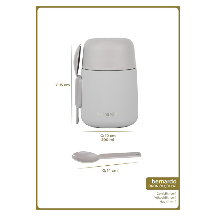 Bernardo Duo Yemek Termosu 500 Ml Gri