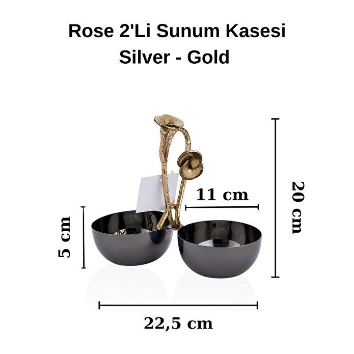 Cornella Rose 2'li Sunum Kasesi Silver - Gold