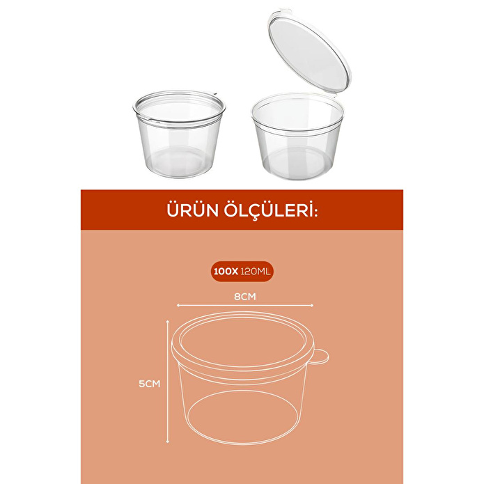 Vienev 100'lü Dondurucuya Uygun Saklama Kabı – 120 Ml İlik, Tavuk Suyu, Sos Ve İlaç Saklama Kabı
