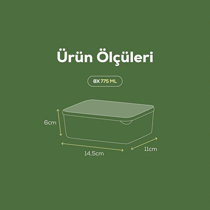 Vienev 8'li Buzdolabı Düzenleyici Organizer Mikrodalgaya Uygun Difriz Saklama Kabı Turuncu