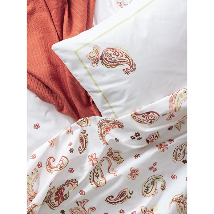 Cotton Box Vivid Tek Kişilik Pikeli Nevresim Takımı Paisia Tarçın