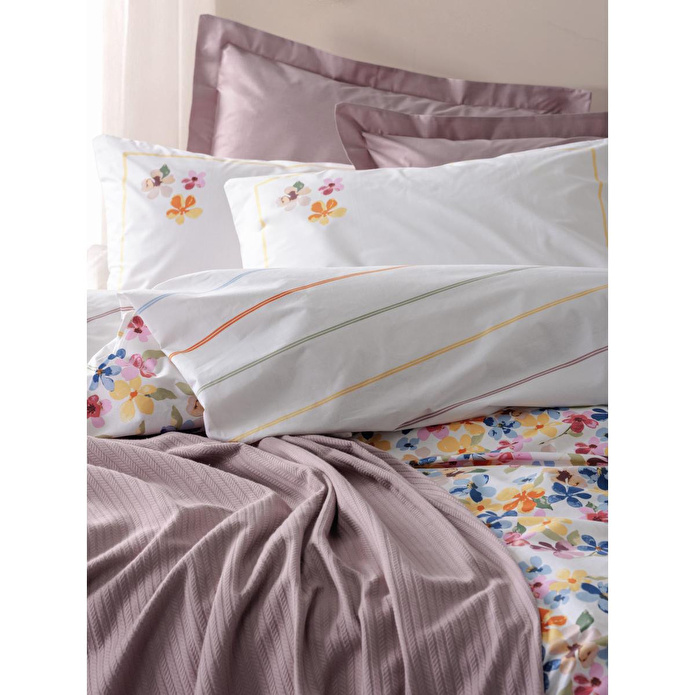 Cotton Box Vivid Tek Kişilik Pikeli Nevresim Takımı Flurry Lila