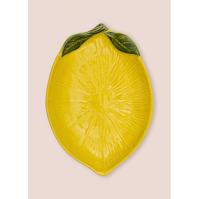 The Mia Oval Sunum Tabağı Sarı 39 Cm