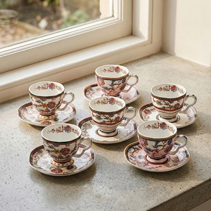 Lucky Art Serenity Bone 6li Kahve Fincan Seti