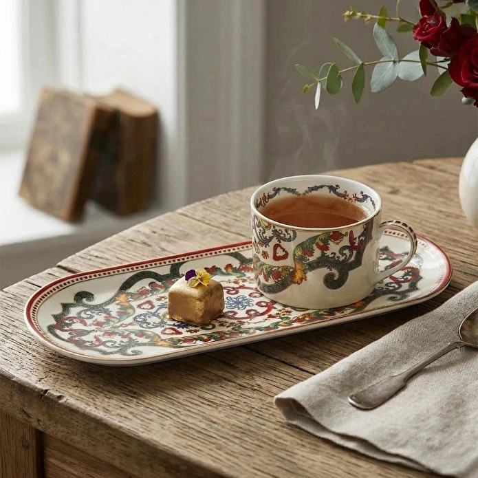 Lucky Art Velora Bone Tek Kisilik Tepsili Cay Fincan Seti