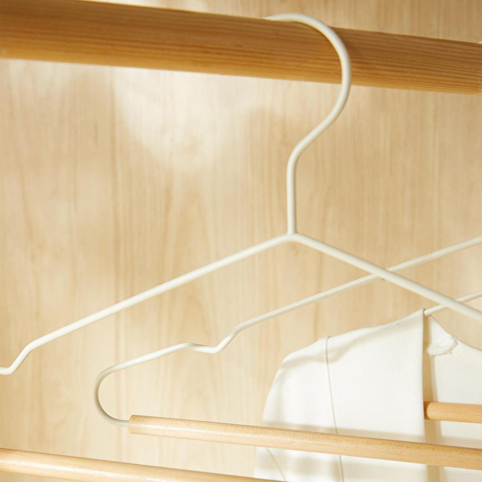 Ocean Home Textile 3'lü Ahşap Destekli Ekru Renk Metal Giysi Askısı 19.5 X 42 X 0.34 Cm