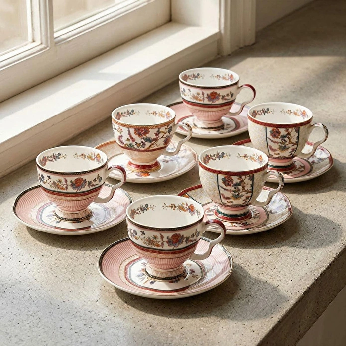 Lucky Art Serenity Bone 6li Cay Fincan Seti