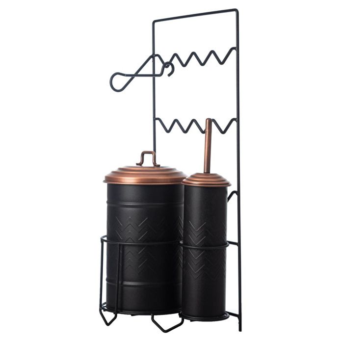 Mudo Home Metal Çöp Kovasi Tuvalet Firçalik&kağitlik Si̇yah