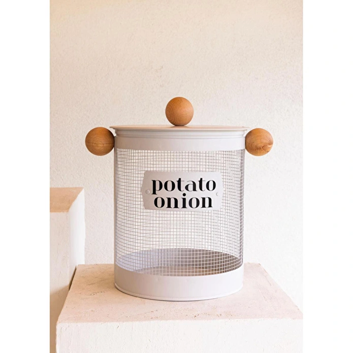 The Mia Stripe Patates Soğan Kabı Bej