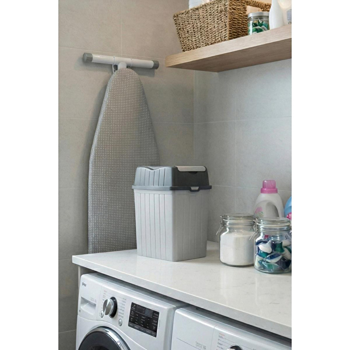Vienev Çift Kapaklı Çöp Kovası 5 Lt Gri - Banyo Mutfak