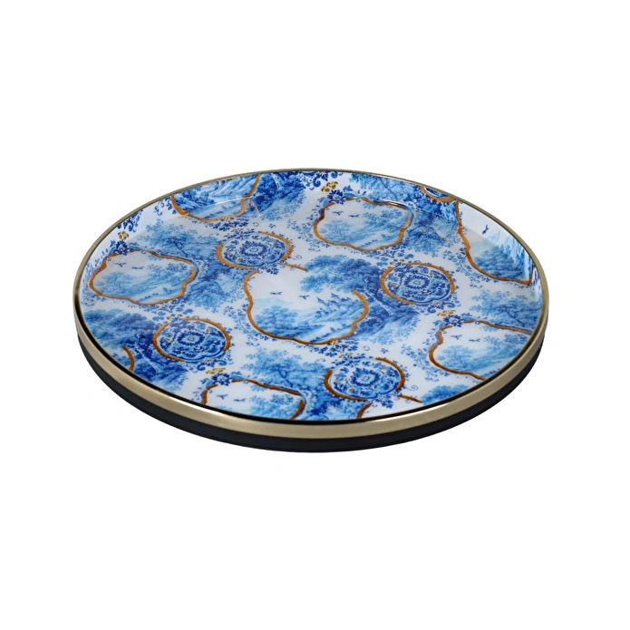 Lucky Art Blue Heritage Dekoratif Tepsi 36cm