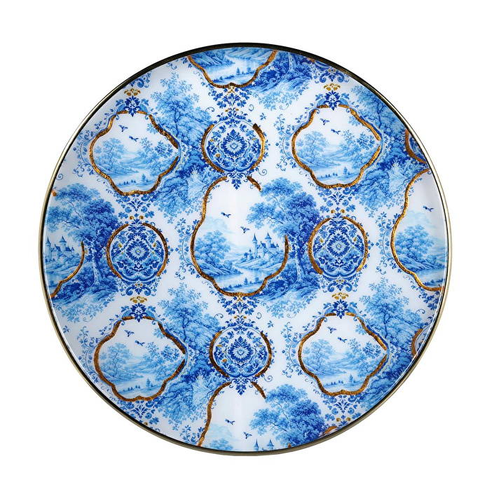 Lucky Art Blue Heritage Dekoratif Tepsi 41cm