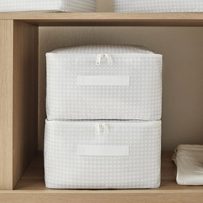 Home Wave 8'li Küçük Boy Gri Pötikare Hurç Set 30 X 22 X 18 Cm