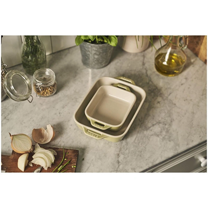 Staub Seramik Fırın Kabı Seti 2 Parça Açık Yeşil