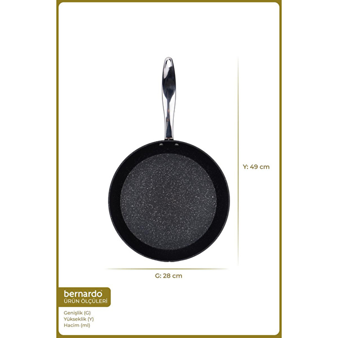 Bernardo Chef Line Granit Tava Siyah 28cm