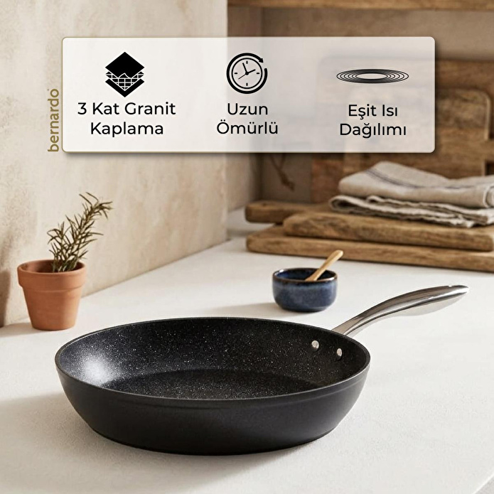 Bernardo Chef Line Granit Tava Siyah 28cm