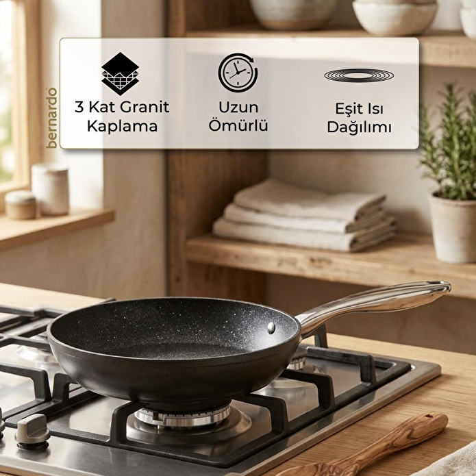 Bernardo Chef Line Granit Tava Siyah 24cm