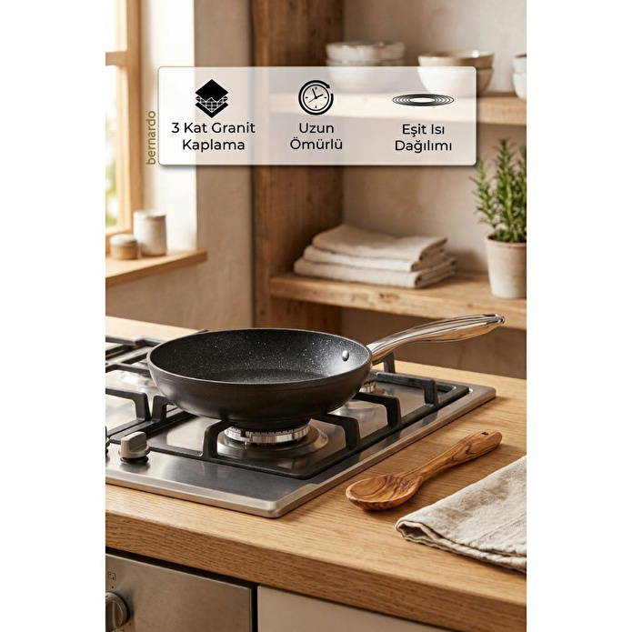 Bernardo Chef Line Granit Tava Siyah 24cm