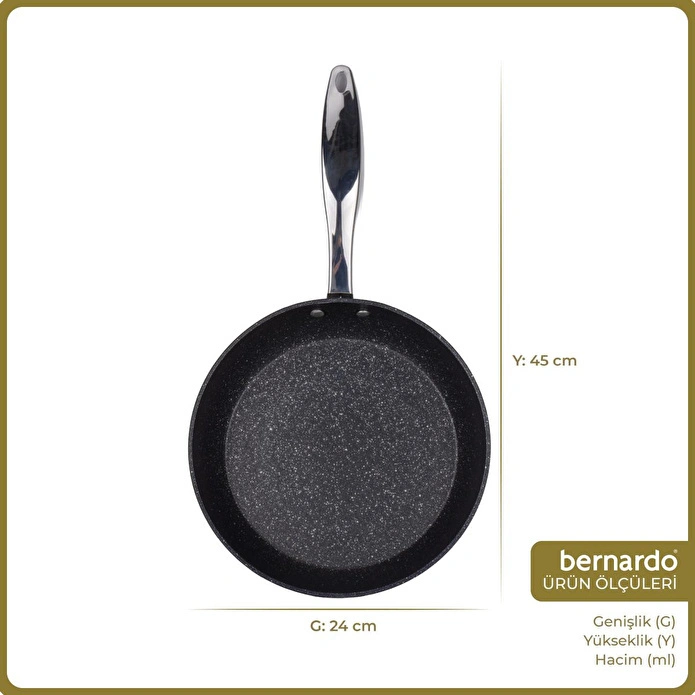 Bernardo Chef Line Granit Tava Siyah 24cm
