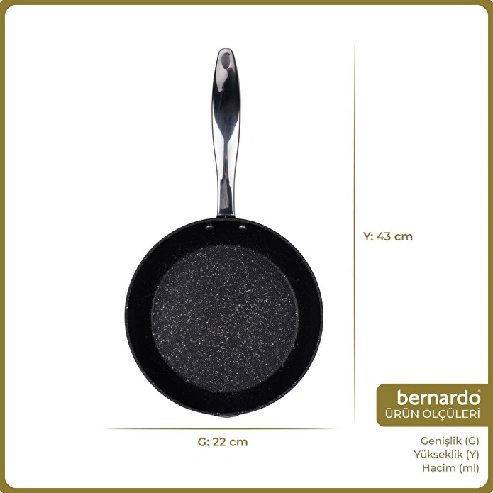 Bernardo Chef Line Granit Tava Siyah 22cm