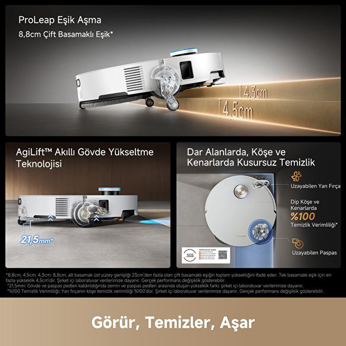 Dreame X60 Ultra Complete Robot Süpürge Beyaz, 35.000pa Emiş Gücü