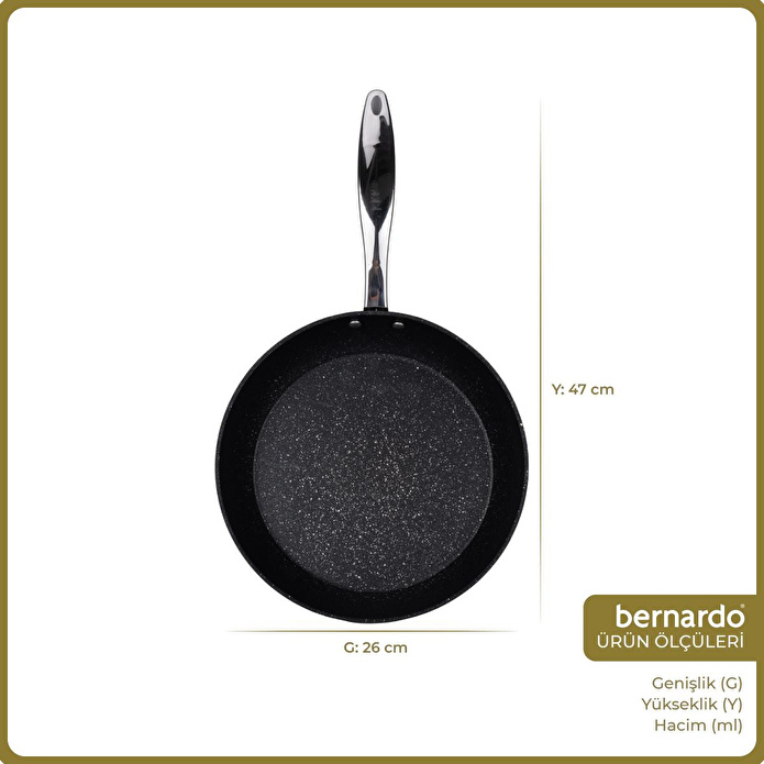 Bernardo Chef Line Granit Tava Siyah 26cm