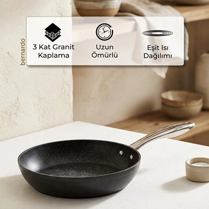 Bernardo Chef Line Granit Tava Siyah 26cm