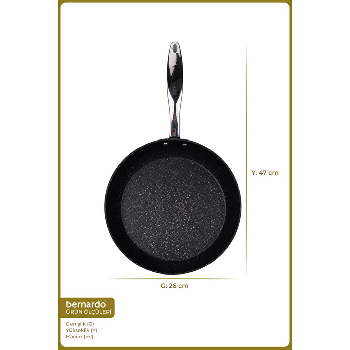 Bernardo Chef Line Granit Tava Siyah 26cm