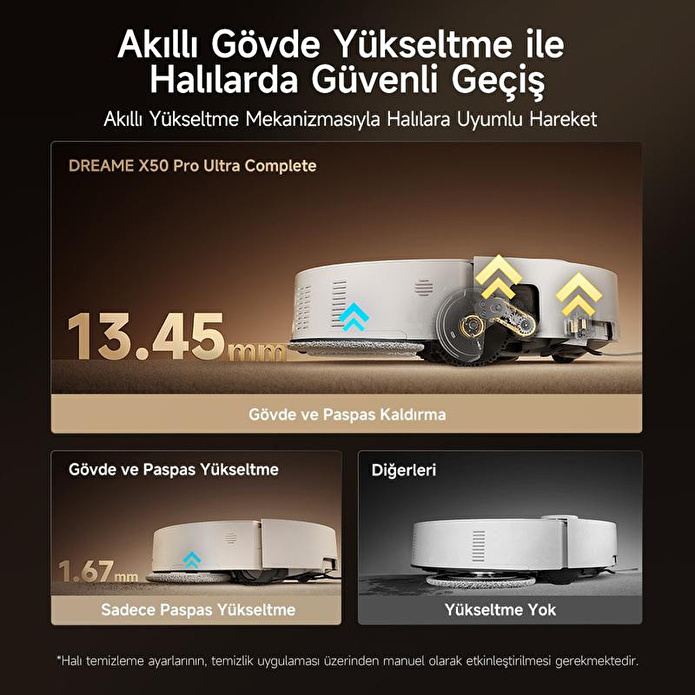 Dreame X50 Pro Ultra Complete Robot Süpürge Beyaz, 30.000pa Emiş Gücü