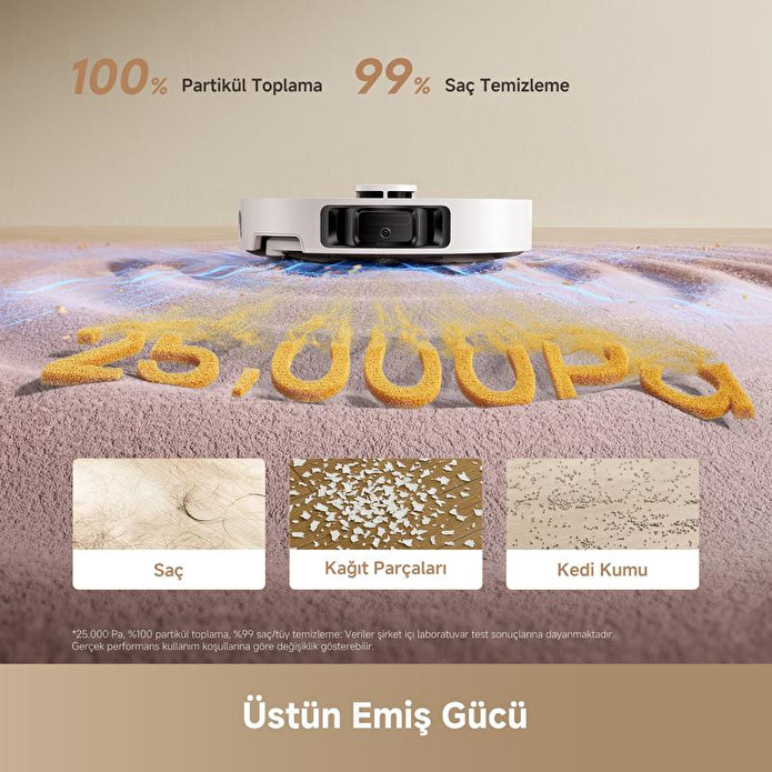 Dreame L50 Ultra Ce Robot Süpürge Beyaz, 25.000pa Emiş Gücü