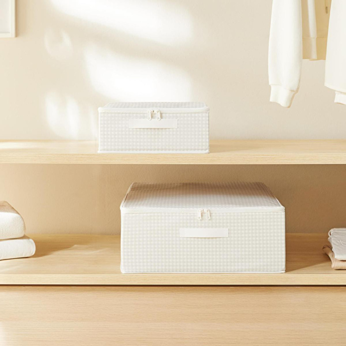 Home Wave 2'li Gri Pötikare Destekli Kutu Hurç Set 31 X 38 X 12 + 45 X 55 X 18 Cm