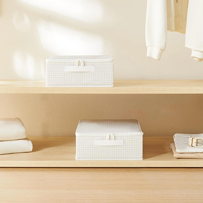 Home Wave 2'li Gri Pötikare Destekli Kutu Hurç Set 31 X 38 X 12 Cm