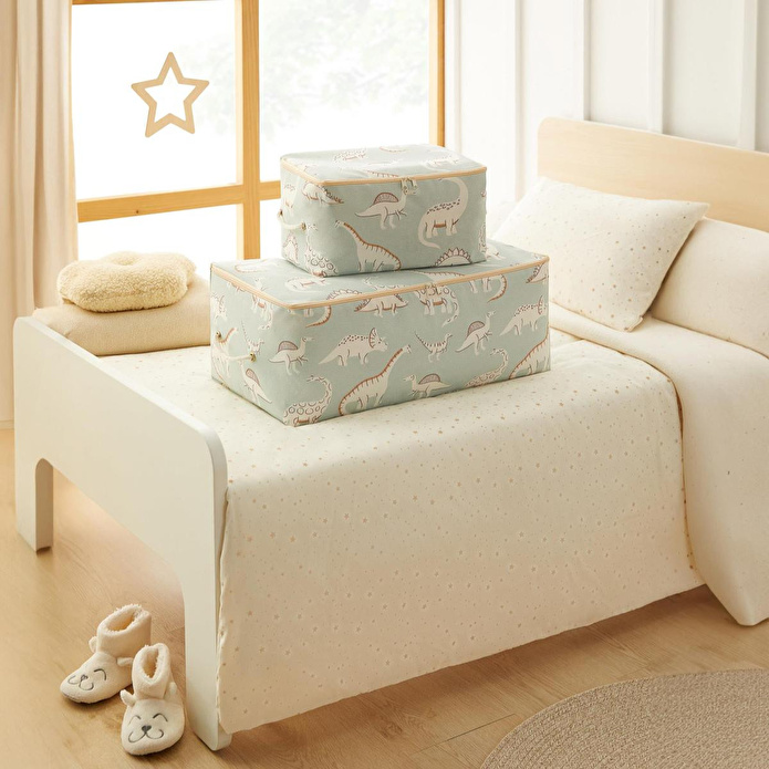 Ocean Home Textile 4'lü Çocuk Odası Dinozor Hurç Set 2 Adet 30 X 22 X 18 / 2 Adet 52 X 28 X 21 Cm