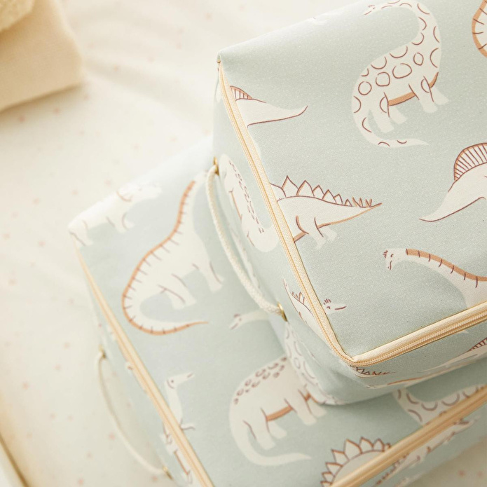 Ocean Home Textile 4'lü Çocuk Odası Dinozor Hurç Set 2 Adet 30 X 22 X 18 / 2 Adet 52 X 28 X 21 Cm