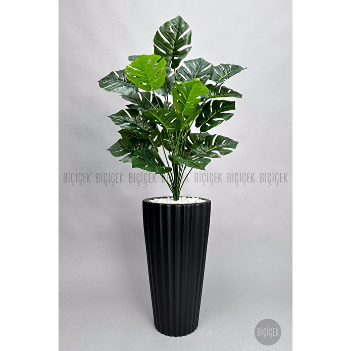 Biçiçek 130 Cm Monstera Bi̇tki̇si̇ Si̇yah Li̇lyum Saksida