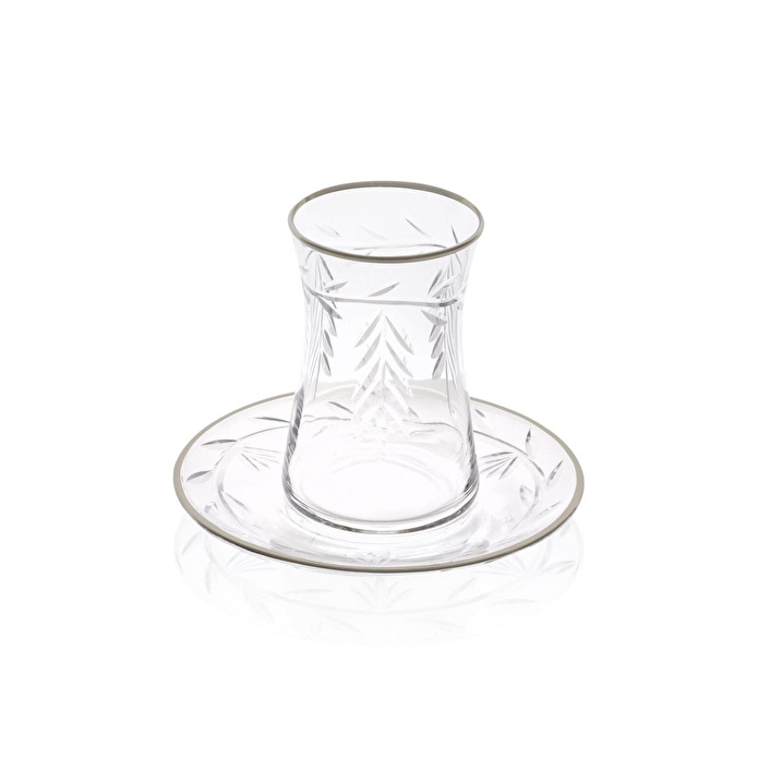 The Mia Leaf Çay Seti Gümüş 12 Parça