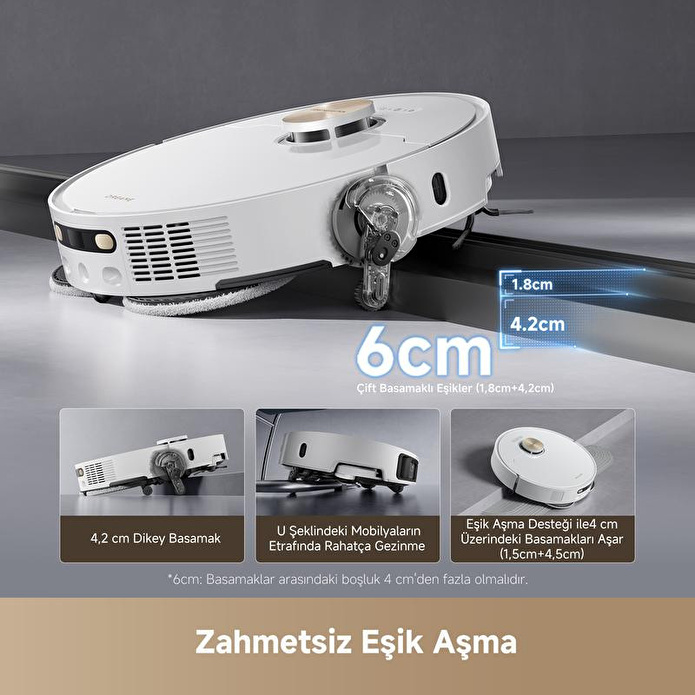Dreame L50 Ultra Robot Süpürge Beyaz, 19.500pa Emiş Gücü