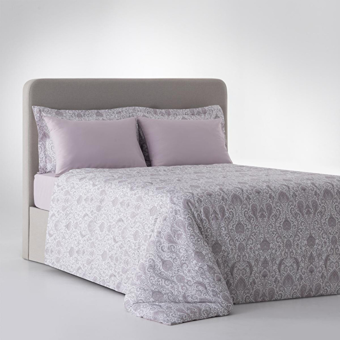 Green Black Serena Zarif Denge Çift Kişilik %100 Ege Pamuğu Nevresim Takımı - Çarşaflı - 4 Yastıklı Lila